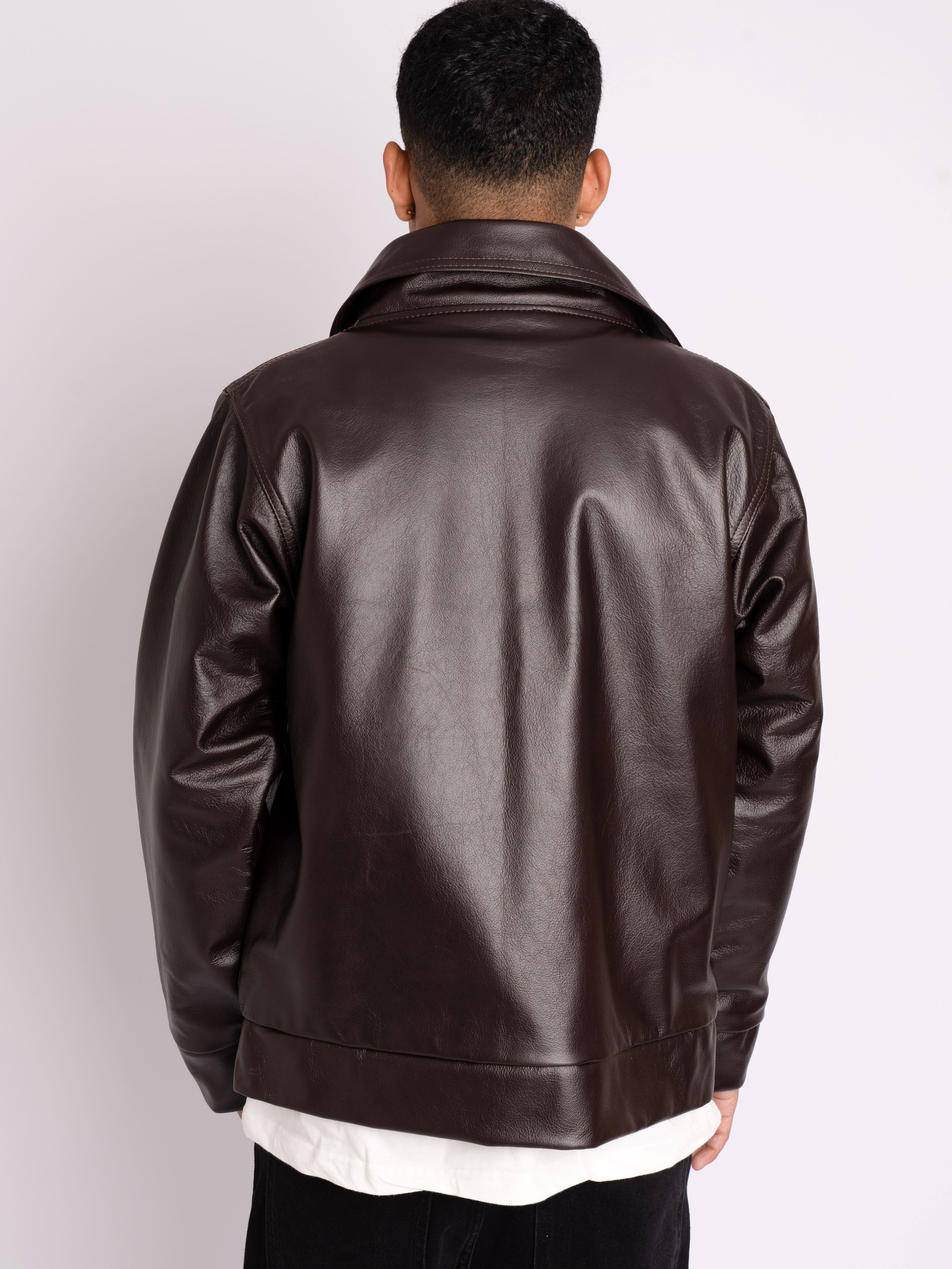 Premium Brown Top Grain Leather Jacket