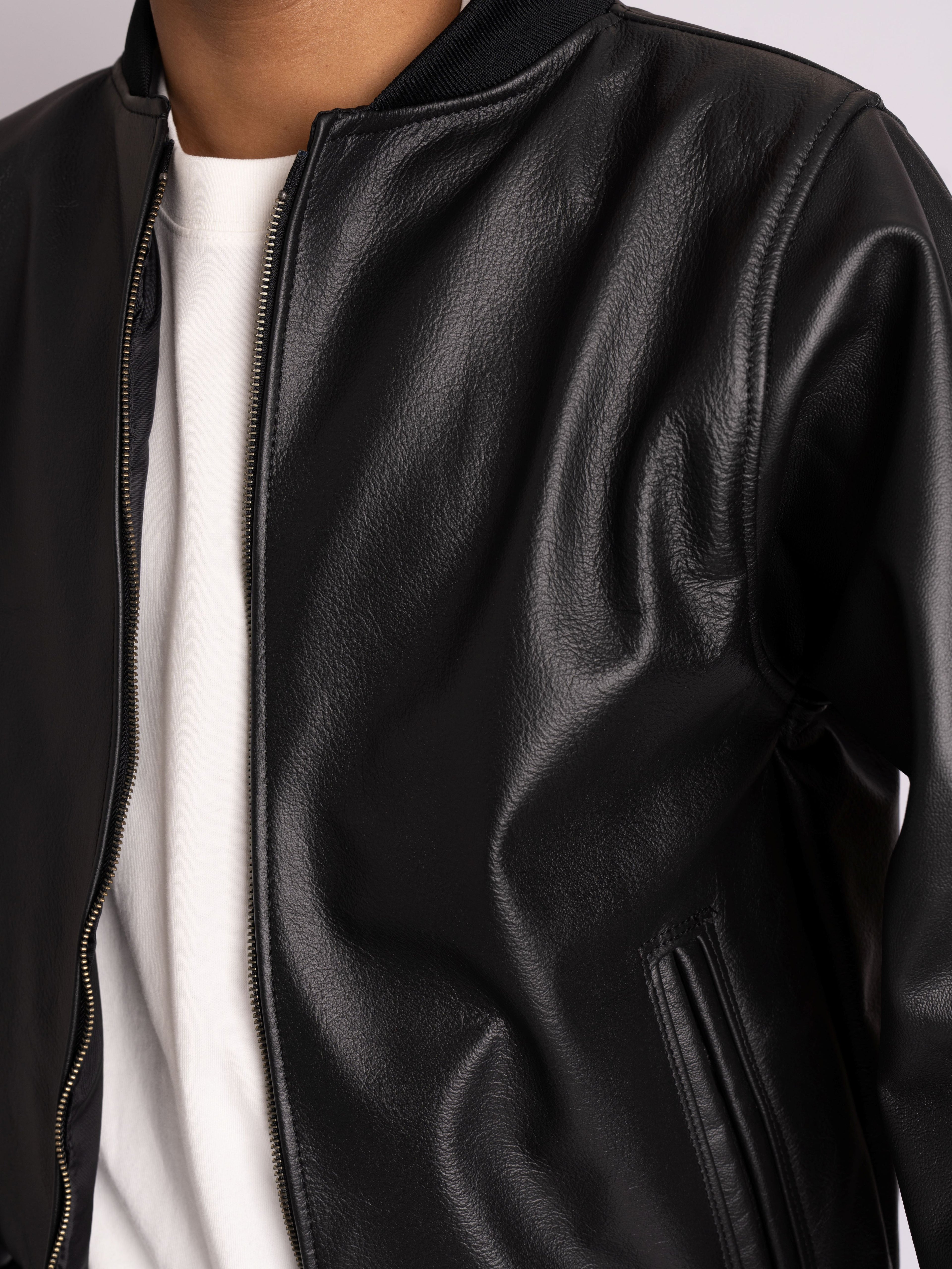 Cow Lether Jacket Black