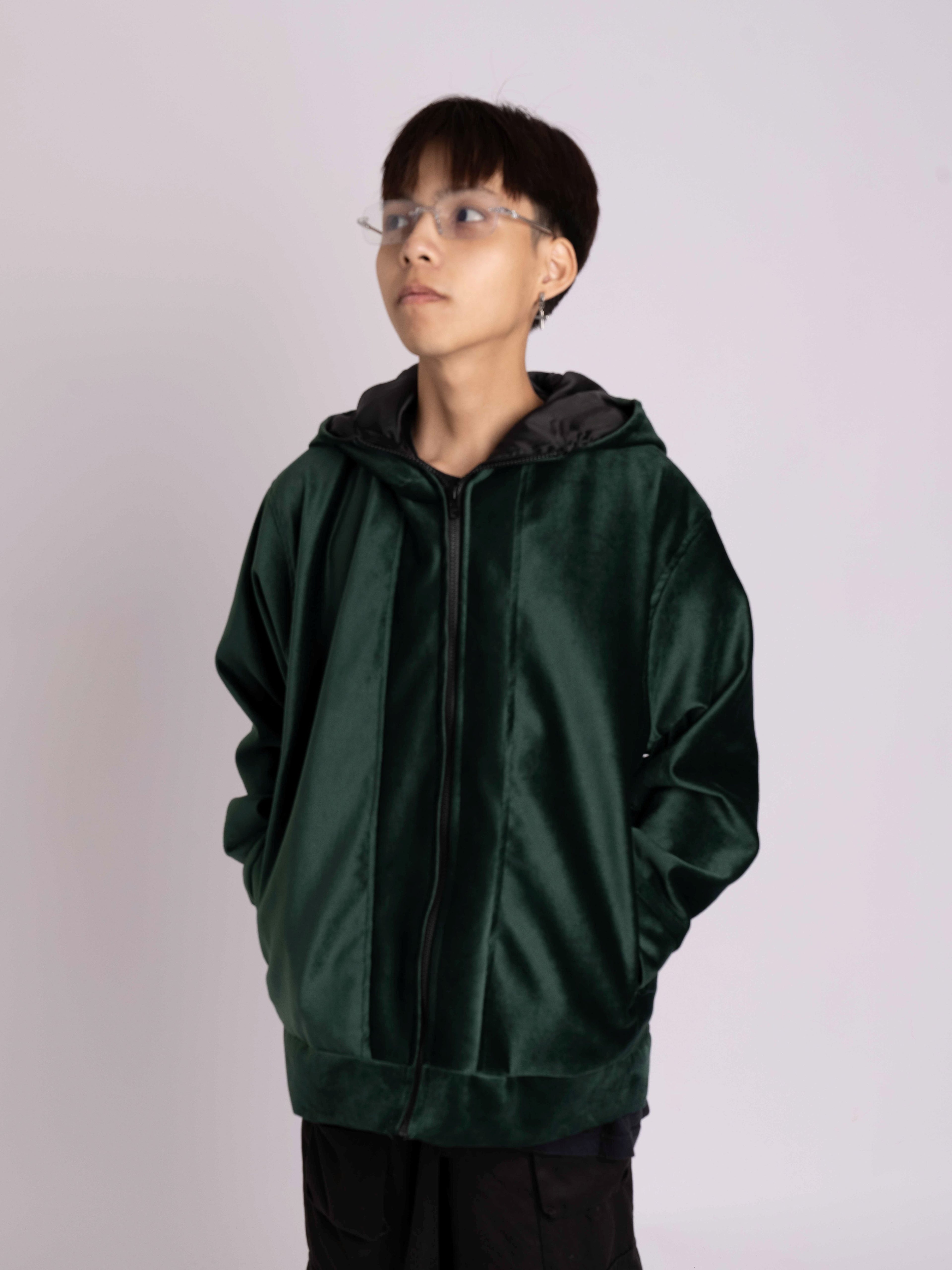 Emerald Velvet Hoodie